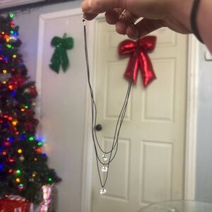 Black and silver choker-style necklace